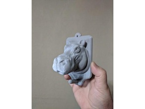 hippo head mounted 3d print model - Mito3D