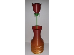 vaze rose de la fleur vase fleurs 3d print model - Mito3D