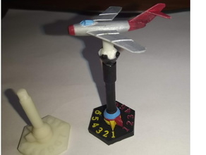 hex model aircraft stand 6mm wargames 3d print model - Mito3D