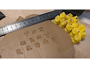 pottery stamps set - zodiac signs clay 3d print model - Mito3D