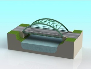 1 32 scale slot car truss arch suspension bridge ninco model structure 3d print model - Mito3D