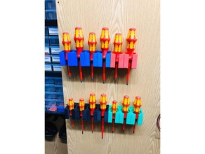 wera screwdriver holder contoller rack desk organizer multiuse multi toolholder wall mount 3d print model - Mito3D