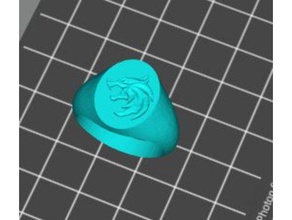 witcher anello con castone netflix sigillo 3d print model - Mito3D