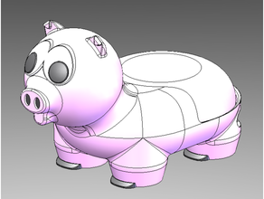 pig google home mini holder 1st gen 3d print model - Mito3D