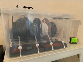 simplest drybox passthrough you ever seen d filamentbox filamentdrybox filament guide trocken box 3d print model - Mito3D
