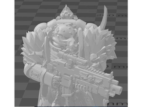 şampiyon pelerini spacewolfi dön kafatası spacewolf 3d print model - Mito3D