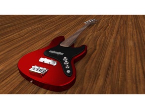 electric bass 7 inches long 3d print model - Mito3D