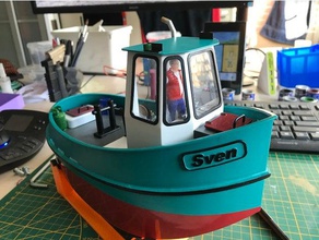 mini rc barco-barco de schiff arranque 3d print model - Mito3D