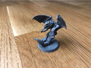 gloomhaven spitting drake - pose remix 28mm dragon dungeons dragons standee mini miniature monster 3d print model - Mito3D
