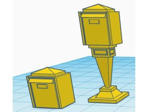 french public mail box dejoie 1950 o scale boite aux lettres coreo courrier facteur france poste models post office postman ptt 3d print model - Mito3D