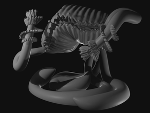 weremollusk clam clamp creature deepsea dnd miniature mollusk monster ocean resin printer 3d print model - Mito3D