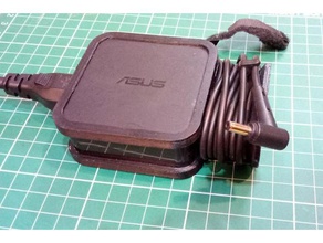 suporte do fio asus laptop chager 66x66x30mm carregador para portátil vivobook organizador 3d print model - Mito3D