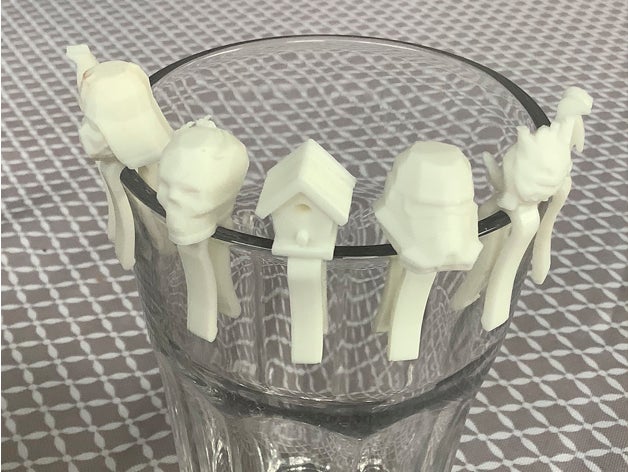 party glas marker clip 3D print model - Mito3D