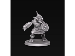 i goblin dungeon fantasia in miniatura rpg shield da tavolo troll guerriero 3d print model - Mito3D