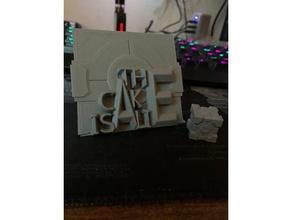 cake lie desk decoration companion cube portal 2 3d print model - Mito3D