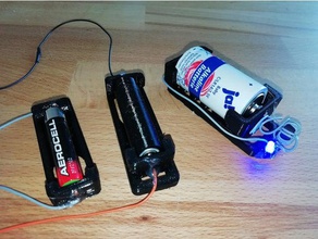 aa aaa c Batterie 18650 Halter integrierte Feder Akku-Halter aaa-Batterie aa-Batterie Batterie-Halter 3d print model - Mito3D