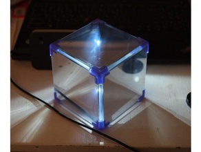 cubic holder 3 mm plexiglass glass hypercube infinity cube mirror mount 3d print model - Mito3D