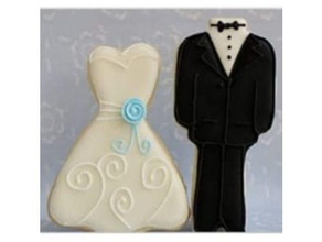 mariage smoking, robe emporte-pièces cookie emporte-pièce de tux 3d print model - Mito3D
