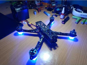 led arm foot racing drone matek light mount quadcopter frame 3d print model - Mito3D