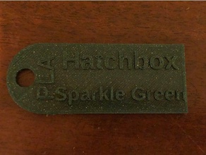 filament tag - hatchbox sparkle green customized 3d print model - Mito3D