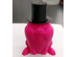 contonea con sombrero de copa animal la gravedad las caídas cerdo escultura supportless 3d print model - Mito3D