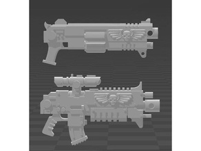 drehbaren bolt-Gewehr 40k Warhammer Lager bolt bolter revolver die shotgun 3d print model - Mito3D