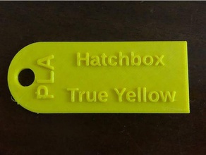 filament tag - hatchbox true yellow customized 3d print model - Mito3D