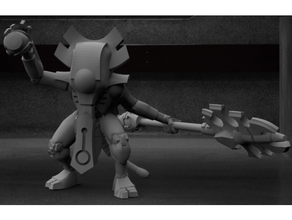 cute genius undead robot necron 3d print model - Mito3D