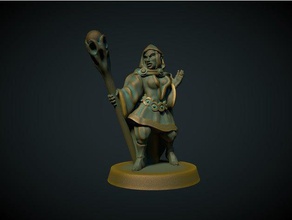 female elf mage 28mm no supports needed dnd elf elven frostgrave mage warhammer warlock wizard 3d print model - Mito3D