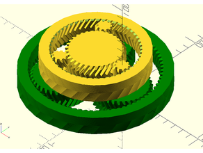 satisfaire à double étape engrenages planétaires openscad de la bibliothèque engrenage planétaire 3d print model - Mito3D