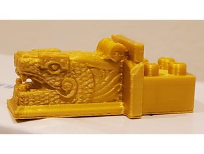 montini asteca cabeça de dragão lego compatível a arte bloco bouwstenen tijolos briques blocos construção escultura 3d print model - Mito3D