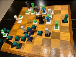 completa di minecraft set scacchi 3d print model - Mito3D