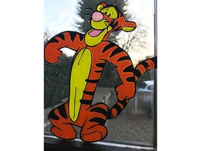 tigger sun catcher stained-glass stainedglass stained glass suncatcher winnie pooh 3d print model - Mito3D