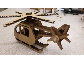 glowforge cardboard copter helicopter laser lasercut tinkercad 3d print model - Mito3D