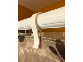 shower curtain holder double rod bathroom hook 3d print model - Mito3D