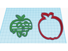 veneno de apple cortador galletas 3d print model - Mito3D