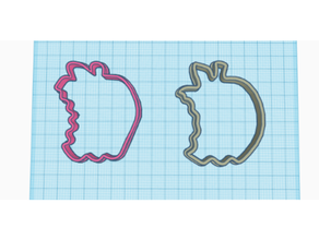 apple bite out cookie cutter 3d print model - Mito3D