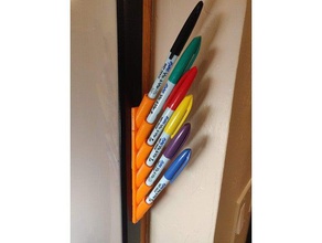 whiteboard angled pen holder dryerase dry erase expo marker 3d print model - Mito3D