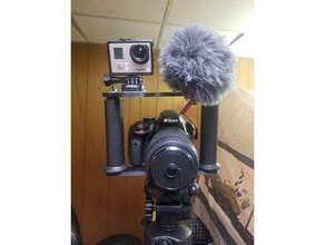 dslr câmera gopro equipamento de gaiola adaptador câmara suporte canhão a montagem nikon vlogging 3d print model - Mito3D