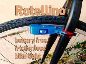 rotellino - battery free contactless bike light dynamo eddy current generator magnet 3d print model - Mito3D