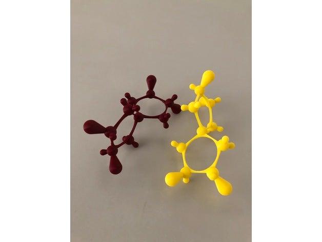 tetrachlorospirane model kimya kristalografisi Organik Kimya simetri öğretim 3D print model - Mito3D