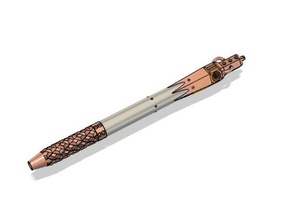 steampunk penna ek design lab in ottone scrivania figit ingranaggio ingranaggi l'inchiostro pen punk il vapore 3d print model - Mito3D