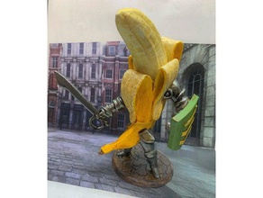 plátano caballero bobble la cabeza el bobblehead 3d print model - Mito3D