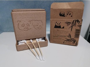 bam & boo Baumwolle-sticks box Bambus Bad Bad-organizer Baumwolle-Stöcke storage Holz 3d print model - Mito3D
