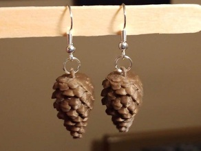 pine cone earrings earring outdoor outdoors tree 3d print model - Mito3D