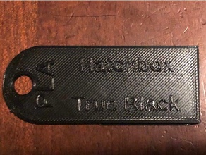 filament tag - hatchbox true black customized 3d print model - Mito3D