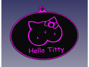hello kitty parodia segno ciao titty 3d print model - Mito3D