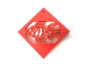 rolling fish keychain heroglyph chinese new year 3d print model - Mito3D