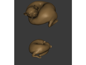 curled up ferret sleeping sleepy 3d print model - Mito3D
