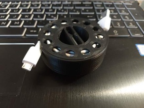 cabo simples de rolo o suporte do gestão cabos fone ouvido titular usb 3d print model - Mito3D